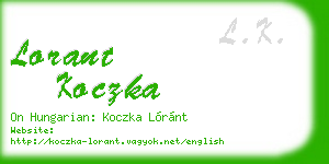 lorant koczka business card